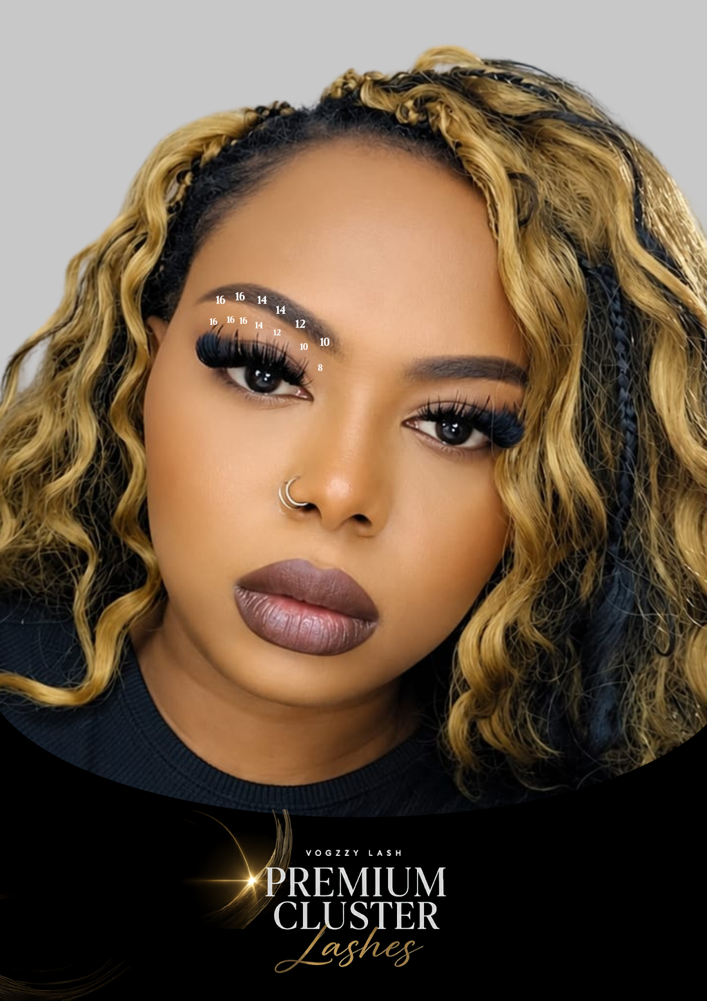 Vogzzy Premium Pre-Spiked Cluster Lashes — Slim