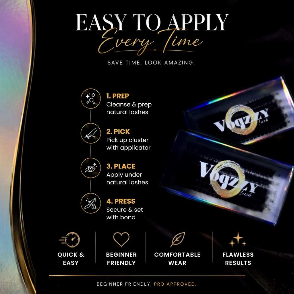 Vogzzy Premium Pre-Spiked Cluster Lashes — Slim